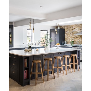 Mỹ phong cách cổ điển phẳng gói tủ bếp gỗ rắn thiết kế cửa sơn mài bề mặt trắng Shaker backsplash cho biệt thự - Product Image 5