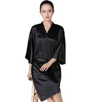 Vente flash : Robe kimono personnalisée avec logo imprimé et brodé, robe de salon de beauté en soie douce personnalisée, unisexe, pour spa, barbier, coiffeur