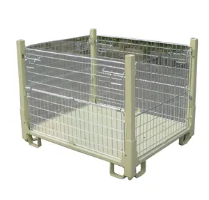 customized Cheap Made In China storage rack warehouse foldable stillage box storage cage pallet