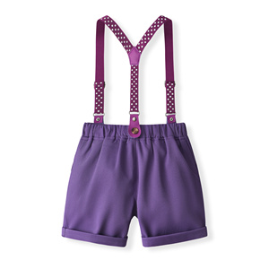 Catpapa En gros Ensemble 3 pièces pour garçons : <span class=keywords><strong>Chemise</strong></span> unie, Nœud papillon, Short à bretelles à imprimé étoiles – Tenue de cérémonie - Product Image 6
