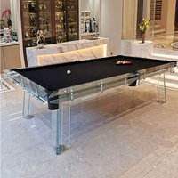 Table de billard en verre trempé 6 pieds, table de billard en ardoise, moderne, luxueuse, personnalisable, écologique, haut de gamme, pour la maison, la villa, le salon