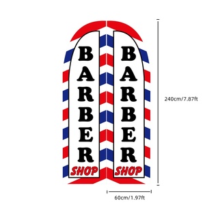 American Stock Feather Flag <span class=keywords><strong>Barber</strong></span> <span class=keywords><strong>Shop</strong></span> Beach Flags 60*240cm M Size Blade Banners - Product Image 2