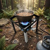 Réchaud à gaz portable en fonte légère de 13 lb, 50 000 BTU, haute pression, pour camping, pique-nique, wok, manuel