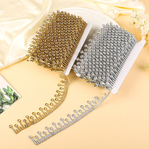 Borla de Plástico con Pedrería de 3 cm, Accesorios para <span class=keywords><strong>Disfraces</strong></span> de Carnaval, Adorno de Flecos con Pedrería Transparente AB - Product Image 4