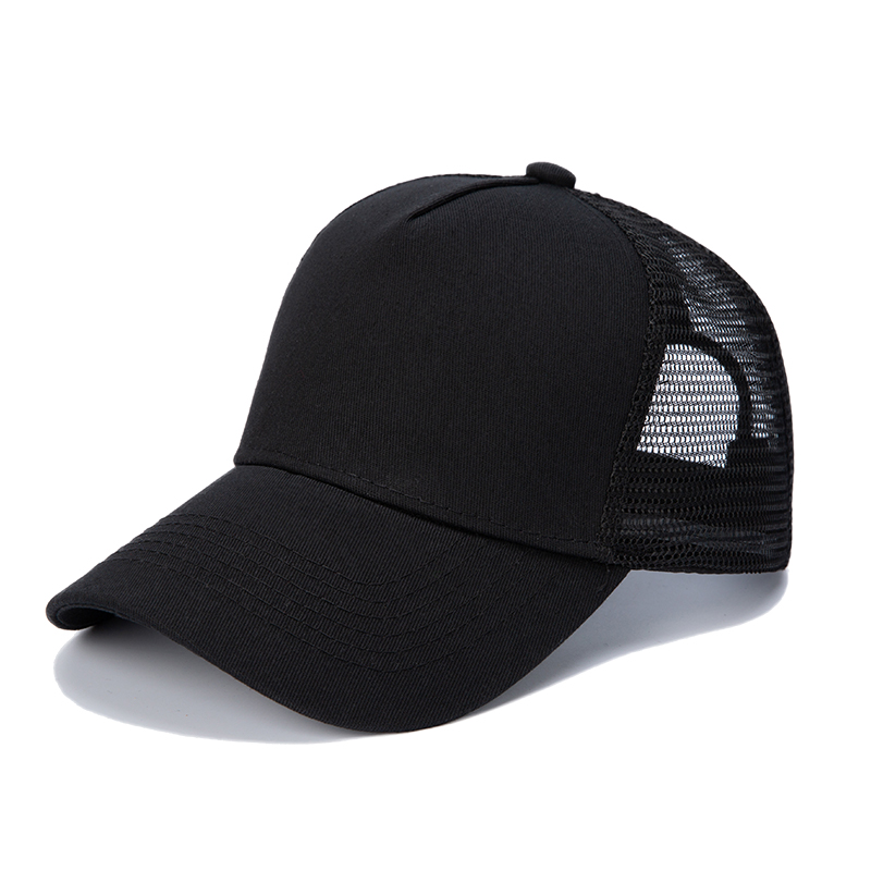 Toptan rahat yüksek kaliteli boş klasik snapback kapaklar kavisli ağız düz 5 panel ağ şoför şapkası