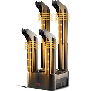 Sèche-chaussures détachable à 4 tubes avec souffleur de chaleur et minuterie Couleur noire et orange - Product Image 1