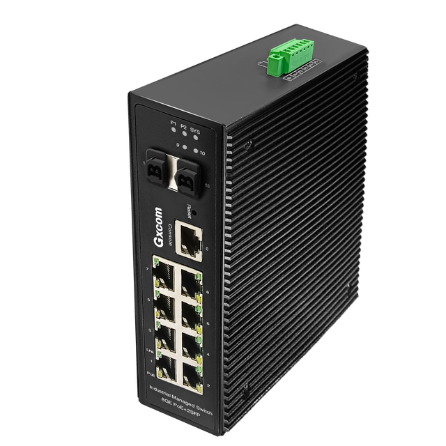 Industrial 8-Port Gigabit PoE+ Switch with 2 SFP Uplinks | L2 Managed Rugged Ethernet Switch