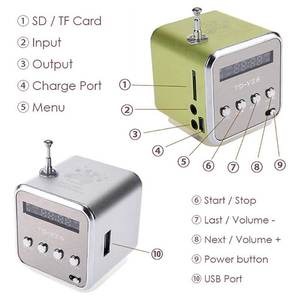 TD-V26 Xách Tay Mini BT Hộp Loa Kỹ Thuật Số FM <span class=keywords><strong>Internet</strong></span> Tdv26 FM Đài Phát Thanh Loa USB SD Máy Nghe Nhạc Thẻ Cho Điện Thoại PC Âm Nhạc Máy Nghe Nhạc - Product Image 3