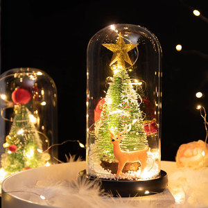Christmas Gift Home Party Decoration Glass Dome <b>LED</b> Lights Christmas <b>Tree</b> Santa Claus Ornaments Decor - Product Image 5