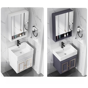 Small ceramic integrated basin intelligent <b>mirror</b> cabinet small-sized <b>wall</b> mounted bathroom cabinet - Product Image 6