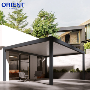 Pérgola bioclimática de aluminio de diseño moderno con pérgola Gazebo para exteriores Pérgola adjunta de <span class=keywords><strong>pared</strong></span> innovadora Estilo contemporáneo - Product Image 1
