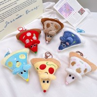 Porte-clés en peluche souris pizza mignonne et grinçante, breloque de sac amusante en forme de rat pizza, cadeau de fête d'anniversaire pour enfants, cadeau de vacances