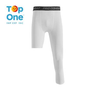 TopOne personalizar hombres 3/4 una pierna compresión Capri medias pantalones atléticos capa fresca seca deportes medias Leggings Yoga pantalones hombres - Product Image 2