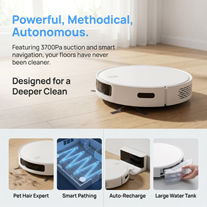 New Smart Robot Vacuum Cleaner with Strong Suction, Wet <b>Dry</b> <b>Mopping</b>, App Control and Auto Recharge for Household Floor Cleaning - Product Image 5