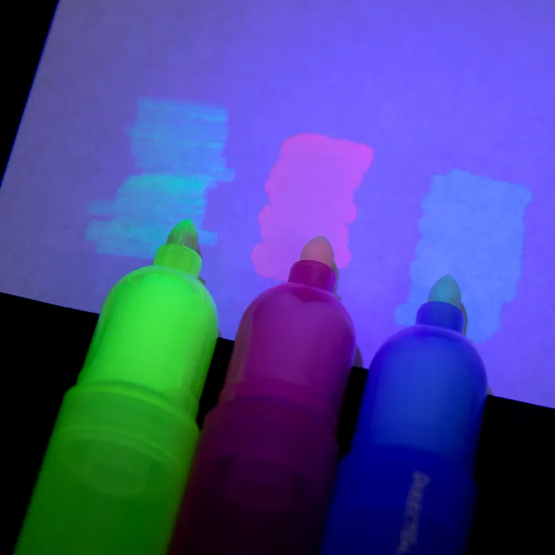 Jumbo 3 Kleuren Onzichtbare Permanente Markering Pen Uv Onzichtbare Inkt Markeerstift Permanente Markers Gelezen Onder Uv Licht