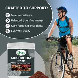 Premium Potency 7 in 1 Organic Mushroom Powder Cordyceps militaris Immunity Gut Heart Support Multi Mushroom Daily Wellness - Product Image 3