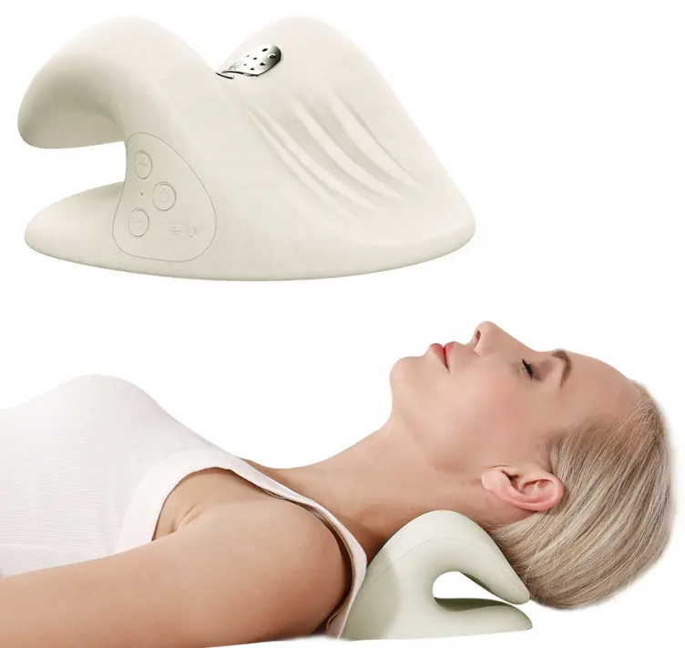 Masseur de vertèbres multifonctionnel Oreiller Ems Massage à basse fréquence par impulsions Ménage Compresse chaude Masseur de cou