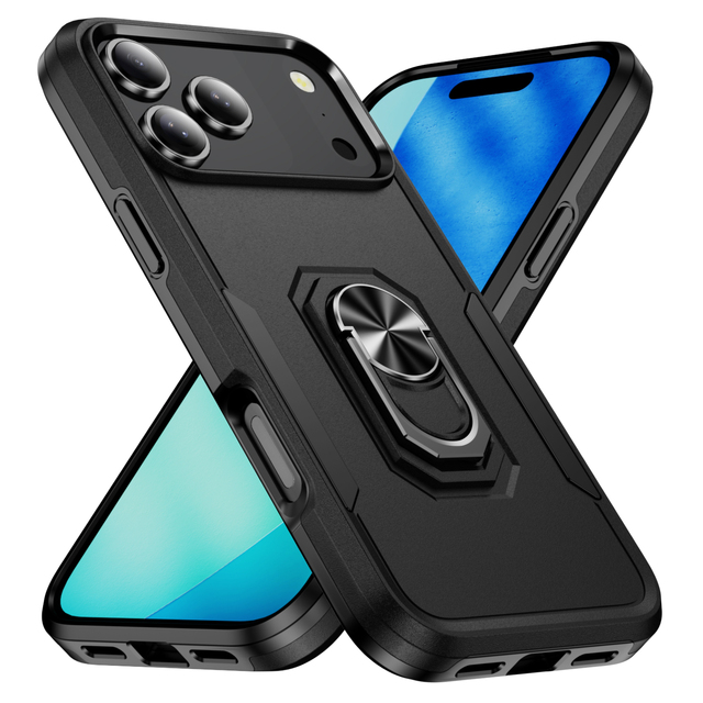 New Rugged TPU+PC for 15/15 Pro Max/17 Shockproof Non-Slip Textured Tough Bumper Case Qi Wireless Charging Mobile Phone Cases
