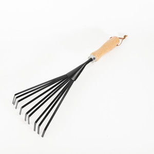 Gran oferta de jardín y macizo de flores, mango de madera, mini herramienta de jardín de acero inoxidable, rastrillo de uñas para jardín - Product Image 5