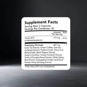 Producto de la mejor calidad Cápsula adelgazante Soporte de vitamina B12 Ayuda a mantener los niveles de energía y las cápsulas de enfoque mental - Product Image 2