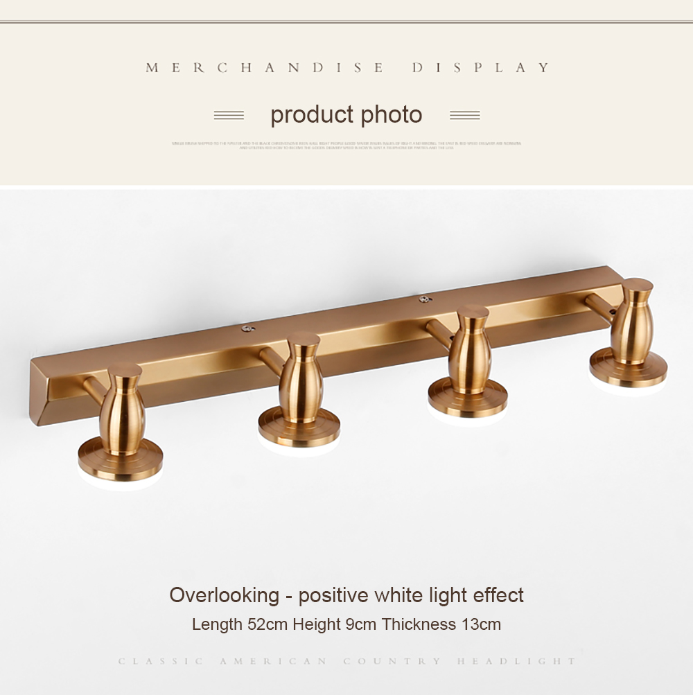 Modern decorative Mirror wall lamp Fixture waterproof gold led bathroom vanity lighting