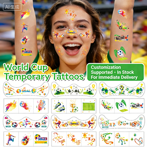 Adesivi Temporanei per il Viso per la Coppa del Mondo 2026 Canada-USA-Messico, <span class=keywords><strong>Tatuaggi</strong></span> di Calcio per Bambini - Product Image 2