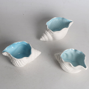 Étoile de mer Bijoux Plat Plateau Céramique Aqua Shell Bibelot Plat Céramique Anneau Boucle D'oreille Clé Bol pour Entrée Table Anniversaire Fête À La Maison - Product Image 1