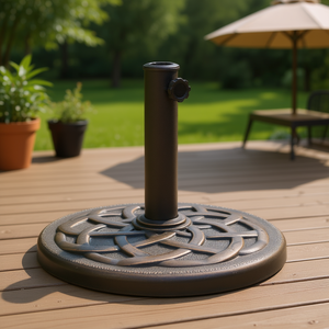 Base de parasol ronde en polyrésine bronze D0100HHHTAT, 41,9 lb, pour parasols de patio, mobilier d'extérieur, design contemporain - Product Image 2