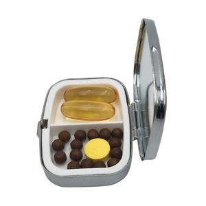 Groothandel Op Maat Goedkope Mini <span class=keywords><strong>2</strong></span>-Vaks Roestvrijstalen Pillendoos Medicijn Opbergdoosje - Product Image 1