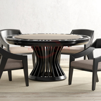 Table de poker Texas Hold'em de luxe moderne en bois massif de haute qualité pour 6 à 8 joueurs, durable, pour divertissement de casino et Mahjong