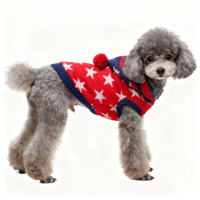 Pull à capuche pour chien Joymay personnalisé en coton et laine de luxe avec motif flocon de neige et étoile, chaud et tricoté pour l'hiver