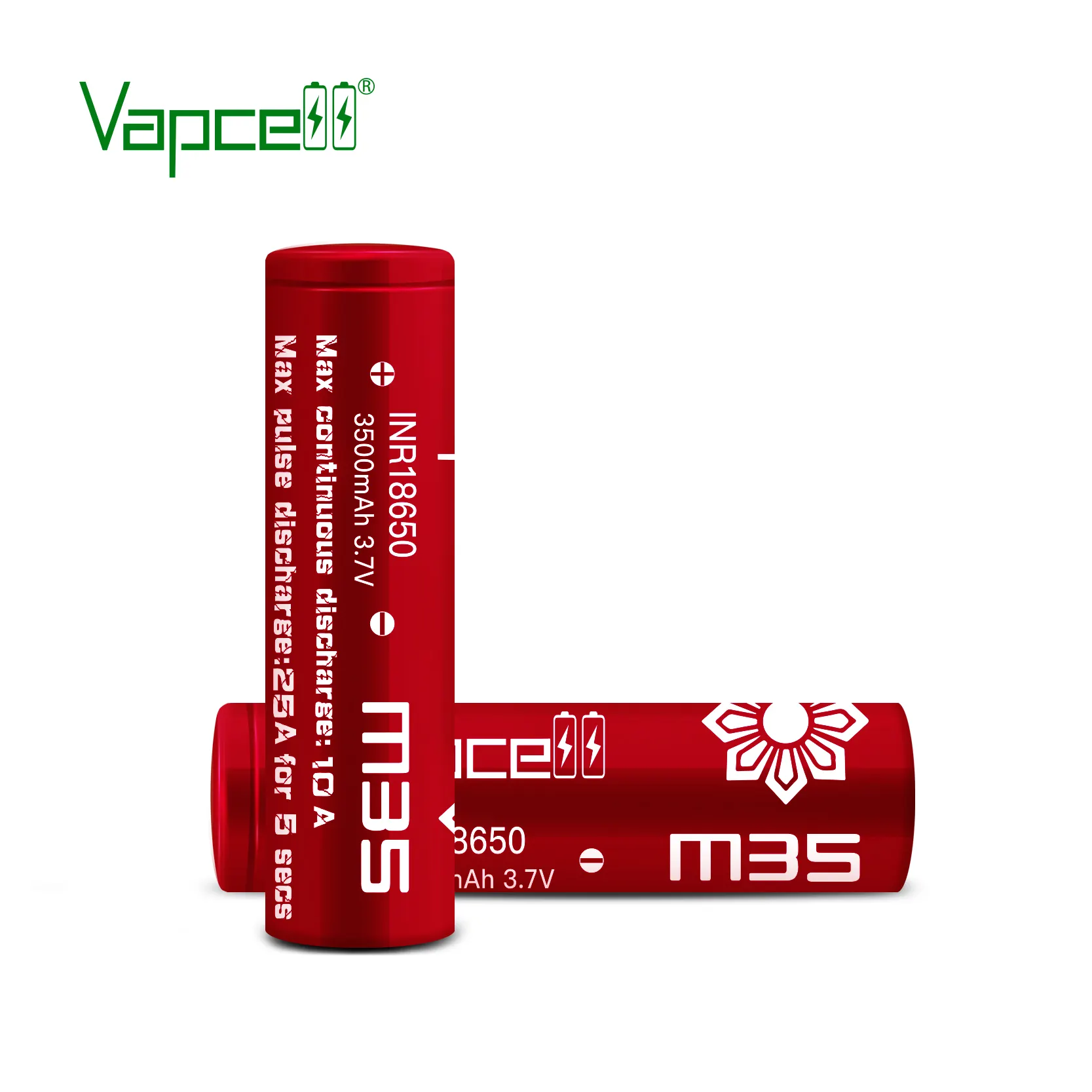 Vapcell M35 고용량 3.6V 리튬 이온 18650 배터리 3500mAh