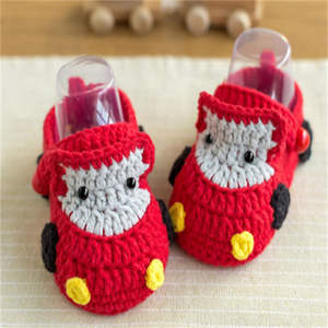 Chaussures d'hiver pour bébé personnalisées faites à la main, 0-6 <span class=keywords><strong>mois</strong></span>, <span class=keywords><strong>bottes</strong></span> en coton pour nourrissons, chaussures au crochet pour nouveau-né - Product Image 3