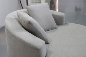 Sofá Individual, Y02 Sofá Cama Redondo Minimalista con Cubierta de Cuero PU para Oficina y Vestíbulo de Hotel, Reclinable Ajustable para Apartamento - Product Image 4