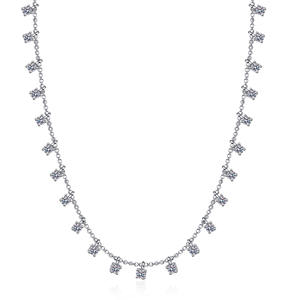 Plateado PT950 Platinum Starry Sky Full Lab-Grown Collar de diamantes para mujeres En stock Cadena de clavícula al por mayor disponible - Product Image 1
