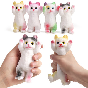 Jouet en peluche chat qui fait la main, chat de simulation à presser et apaisant, jouet Taba Squishy Tpr mignon et moelleux - Product Image 1