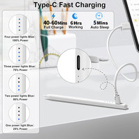 Lápiz Óptico Capacitivo Activo Wenku con Punta Superfina, Carga Tipo C, Lápiz Táctil Universal para Tabletas Android e iOS con Pantalla LED