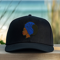 Fille afro personnalisée fait logo patchs de broderie fer sur coudre sur la mode noir fille afro tissé Patch pour chapeaux vêtement
