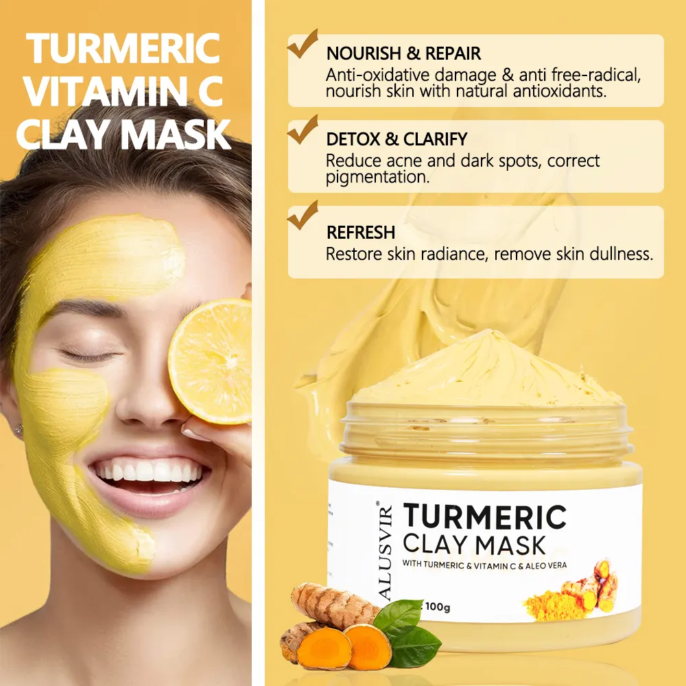 Turmeric Skincare Set Anti Acne Dark Spot Whitening Private Label Soap Serum Scrub Cream Facial Wash face Skin Care Set  new 