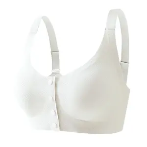 Camisole sans fil respirante fermeture à bouton avant soutien-gorge de loisirs pour les femmes enceintes pour les soins d'allaitement et les sous-vêtements de sommeil