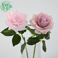 Rose artificielle rose de 65 cm au toucher réel avec texture hydratante pour la décoration de la maison et des événements, arrangements floraux