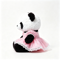 Peluche Panda Adorable et Moelleuse avec Robe en Dentelle, Animal en Peluche Doux, Souvenir, Poupée en Peluche, Cadeau Parfait, Mignonne Peluche Panda