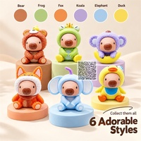 Figurines Kawaii Capybara de la série Animal Onesie, 6 pièces, Cadeau Éléphant Blanc, Remplissage de Chaussette de Noël, Panier Boo, Friandises Non Sucrées