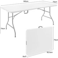 Table pliante d'extérieur en plastique rectangulaire pour traiteur, banquet, pique-nique, hôtel, salle à manger, cour, 5 pieds, 6 pieds, 8 pieds