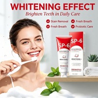 Dentifrice Blanchissant Herbal Menthe Probiotique SP-6 en Gros OEM, Nano-Hydroxyapatite, Bicarbonate de Soude, Élimination des Taches de Tabac et de Thé, Usage Domestique