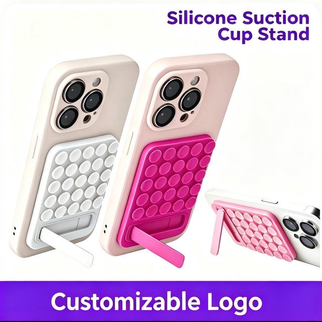 Customizable Logo Hot Wholesales Silicone Suction Cup Phone Stand for Phone Holder Strong Sucker Stand Anti-Slip Grip Holder
