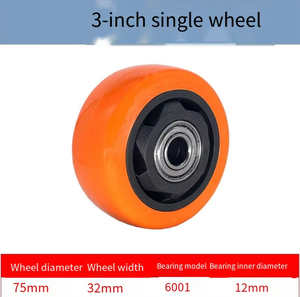 3 Inch Skate Wheels with Aluminum Core Black Casters - Product Image 2