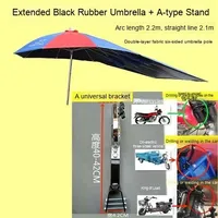 Parapluie Droit Extra Large Revêtement Noir Épaissi Pare-Soleil Pliant Manuel 97cm Diamètre Ouvert Tout en 1 pour Adultes