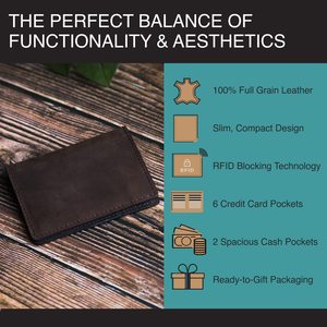 Venta caliente de fábrica Vintage marrón bolsillo frontal tarjetero RFID bloqueo Delgado PU cuero plegable billetera para hombre - Product Image 3