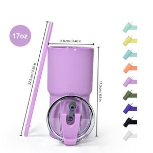 Wholesale 17Oz 500Ml BPA FREE Travel Car Dual-Use Direct <b>Drink</b> Juice Milk Coffee Water Bottle Tumbler Mug Cup With <b>Straw</b> - Product Image 3